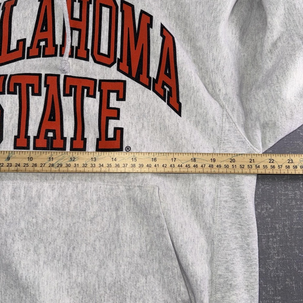 Oklahoma State Cowboys Hoodie Sweatshirt Mens Medium Gray NCAA Football Champion - Picture 8 of 11